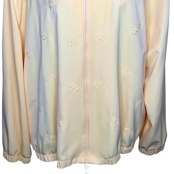 Alfred Dunner Women’s Pastel Yellow Beaded Zip Wind Breaker Jacket Coat Size 20 - Picture 5 of 15